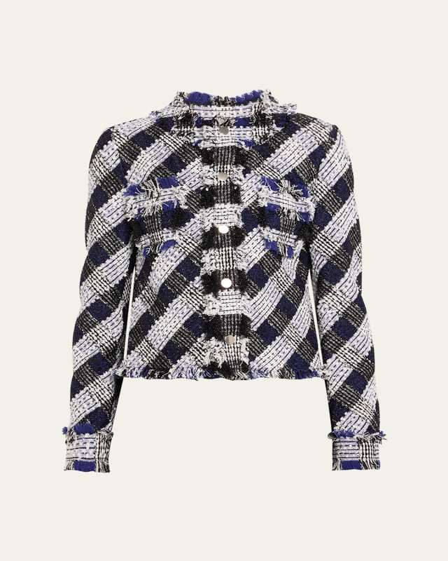 Tweed Check Cropped Jacket